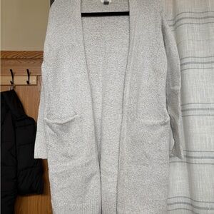 Old Navy Light Gray Open-Front Knit Cardigan